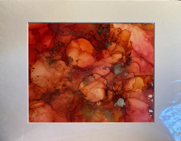 11in x 14in matted alcohol ink paintings picture