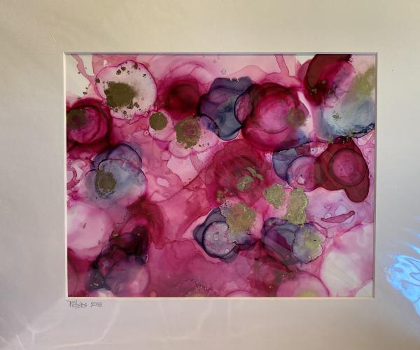 11in x 14in matted alcohol ink paintings picture