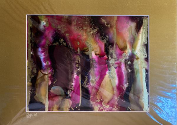 11in x 14in matted alcohol ink paintings picture