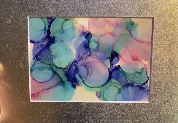 8in x 10in matted alcohol ink paintings picture