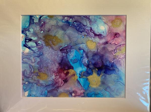 11in x 14in matted alcohol ink paintings picture