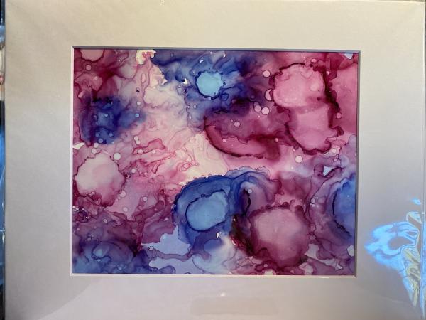 11in x 14in matted alcohol ink paintings picture