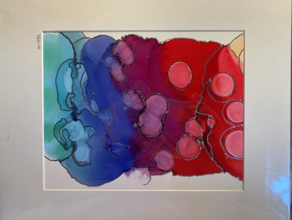 11in x 14in matted alcohol ink paintings picture