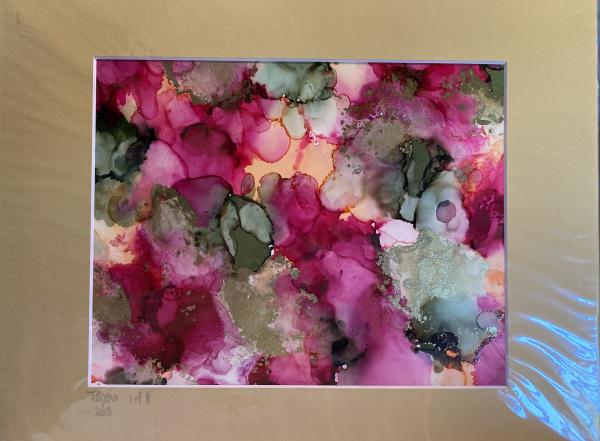 11in x 14in matted alcohol ink paintings picture