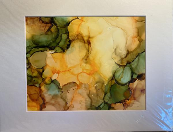 11in x 14in matted alcohol ink paintings picture