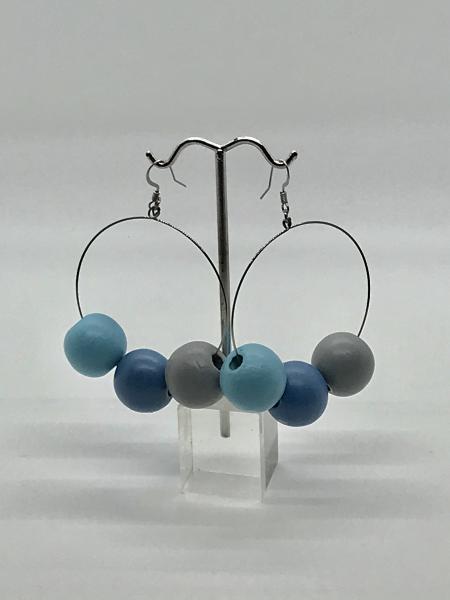 Blue Dangly Hoops