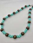 Wood & Teal Necklace