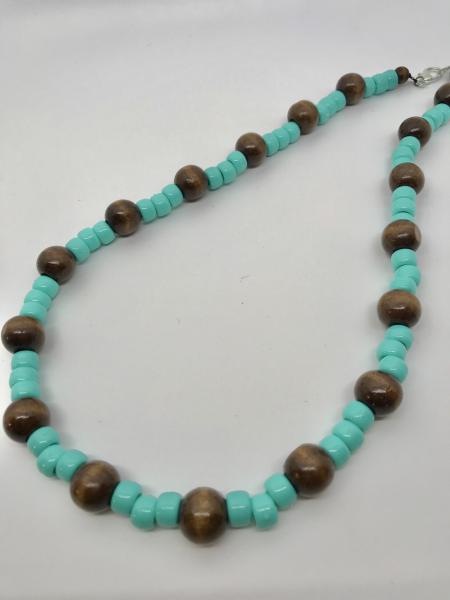 Wood & Teal Necklace picture