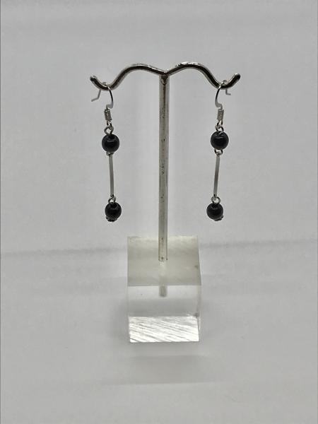 Black/Silver Dangly Earrings