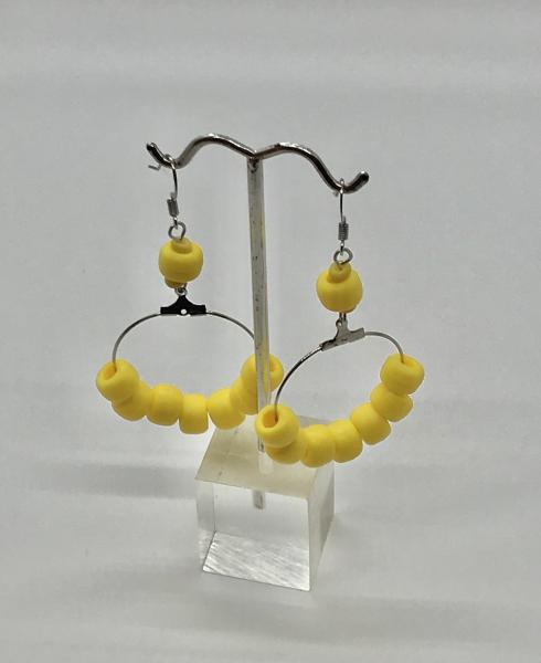 Bright Yellow Dangly Hoops picture