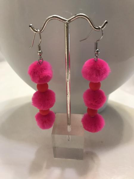 Pink Pompom & Neon Earrings picture