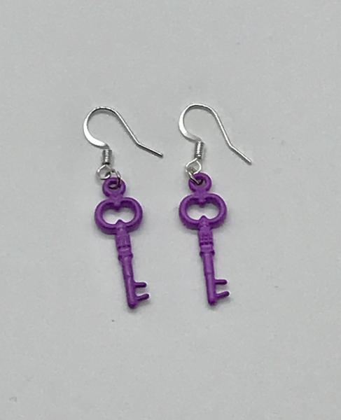 Purple key Earrings picture