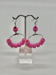 Bright Pink Dangly Hoops