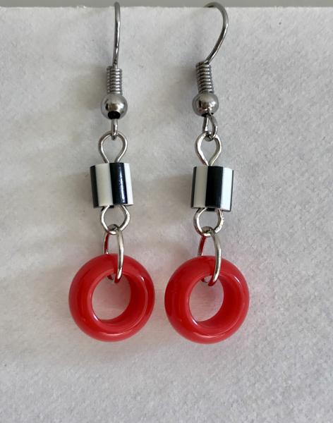 Red Mini Hoop Earrings