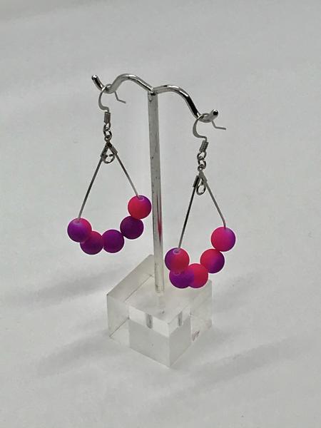 Neon Purple/Pink Teardrop Earrings picture