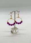 Gold & Purple Dangly Hoops