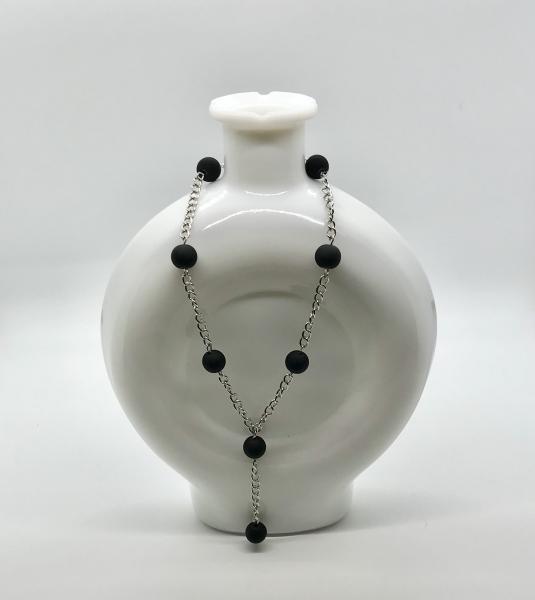 Black & Silver Drop Necklace