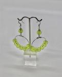 Clear Green Dangly Hoops