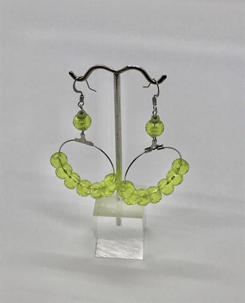 Clear Green Dangly Hoops picture