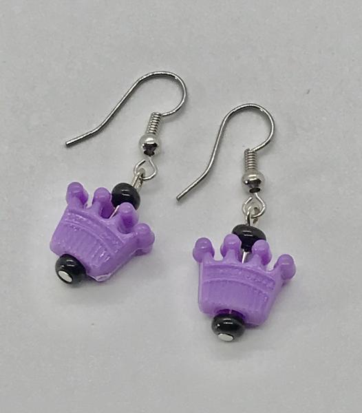 Purple Crown Earrings