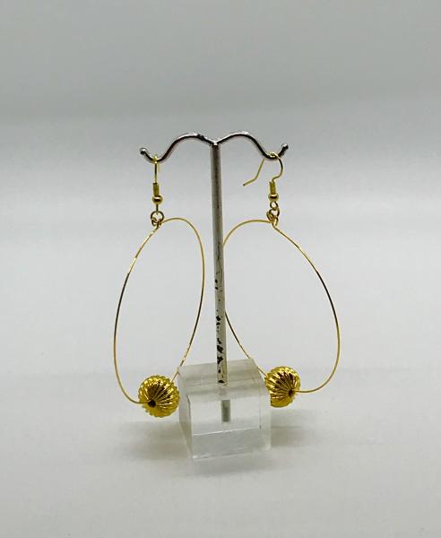 Large Gold Dangly Hoops picture