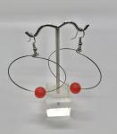 Red Crackle Bead Hoops