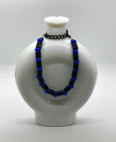 Blue/Black Bead Chain Necklace picture