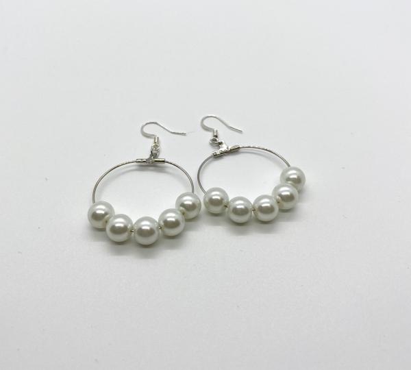 Pearl Dangly Hoops picture