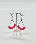 Neon Pink Teardrop Earrings