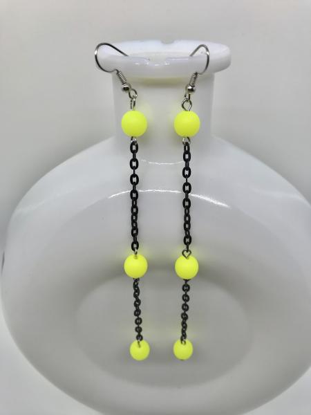 Neon Chartreuse/Chain Earrings picture