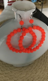 Neon Orange Hoops