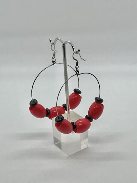 Red Dangly Hoops picture