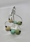 Wood Bead Dangly Hoops