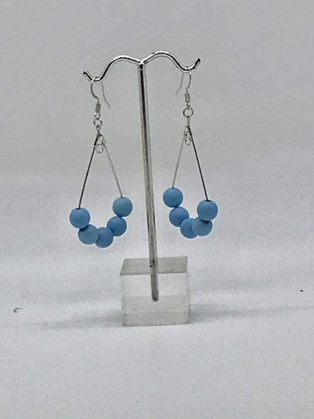 Blue Teardrop Dangly Earrings