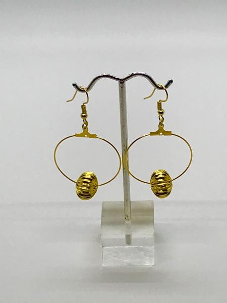 Gold Bead Dangly Hoops picture