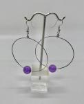 Purple Crackle Bead Hoops