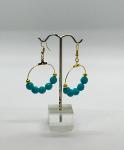 Gold & Blue Dangly Hoops