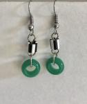 Green Mini Hoop Earrings