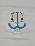 Bright Blue Dangly Hoops