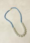 Pearl & Blue Bead Necklace