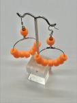 Bright Orange Dangly Hoops