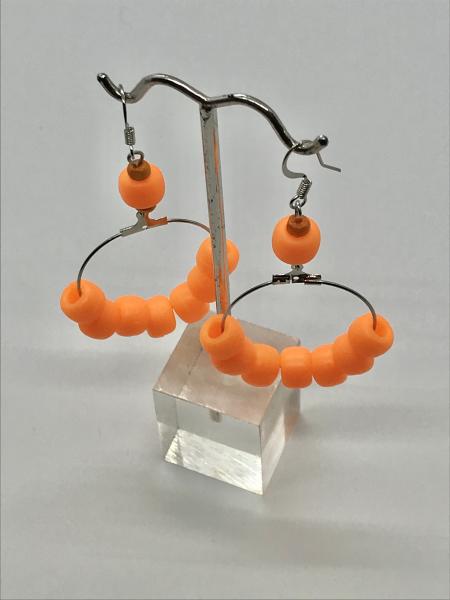 Bright Orange Dangly Hoops