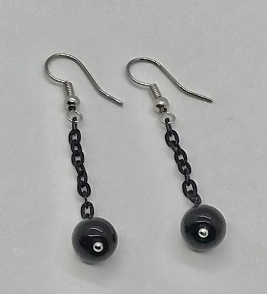 Black/Chain Dangly Earrings