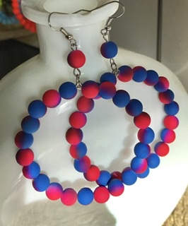 Neon Blue & Pink Hoops picture