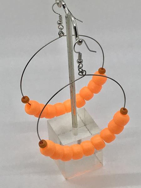 Orange Dangly Hoops picture