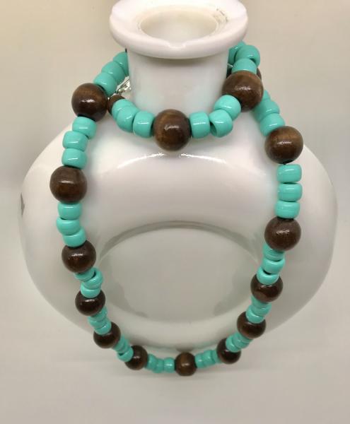 Wood & Teal Necklace picture
