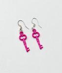 Pink key Earrings