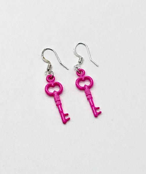 Pink key Earrings picture