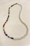 Pearl & Colorful Bead Necklace
