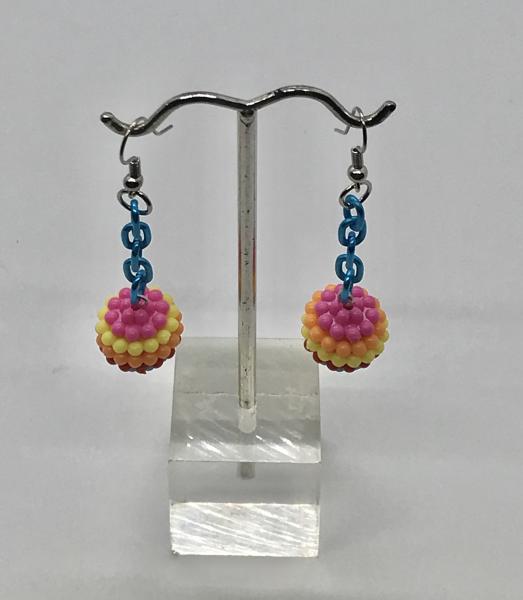 Colorful Berry & Chain Earrings